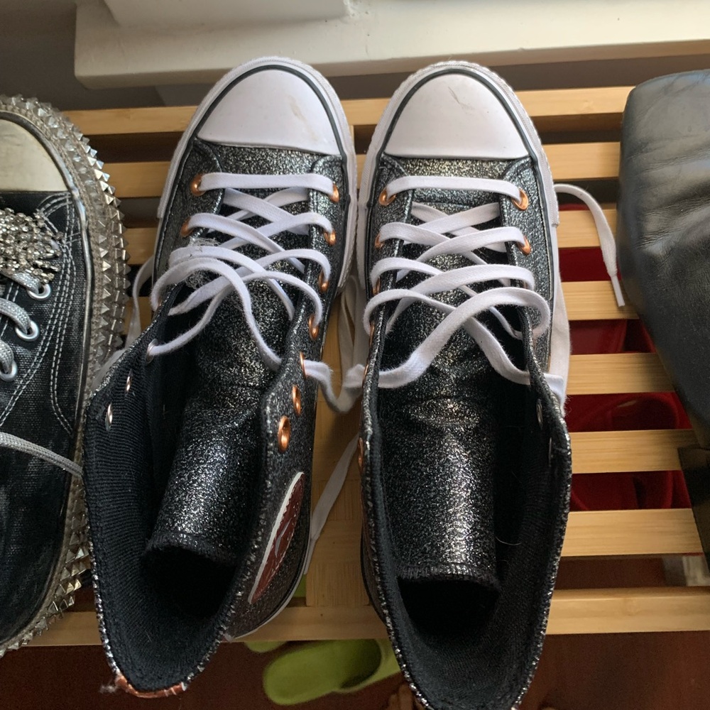 Black Glitter Converse Chuck Allstats 7.5
